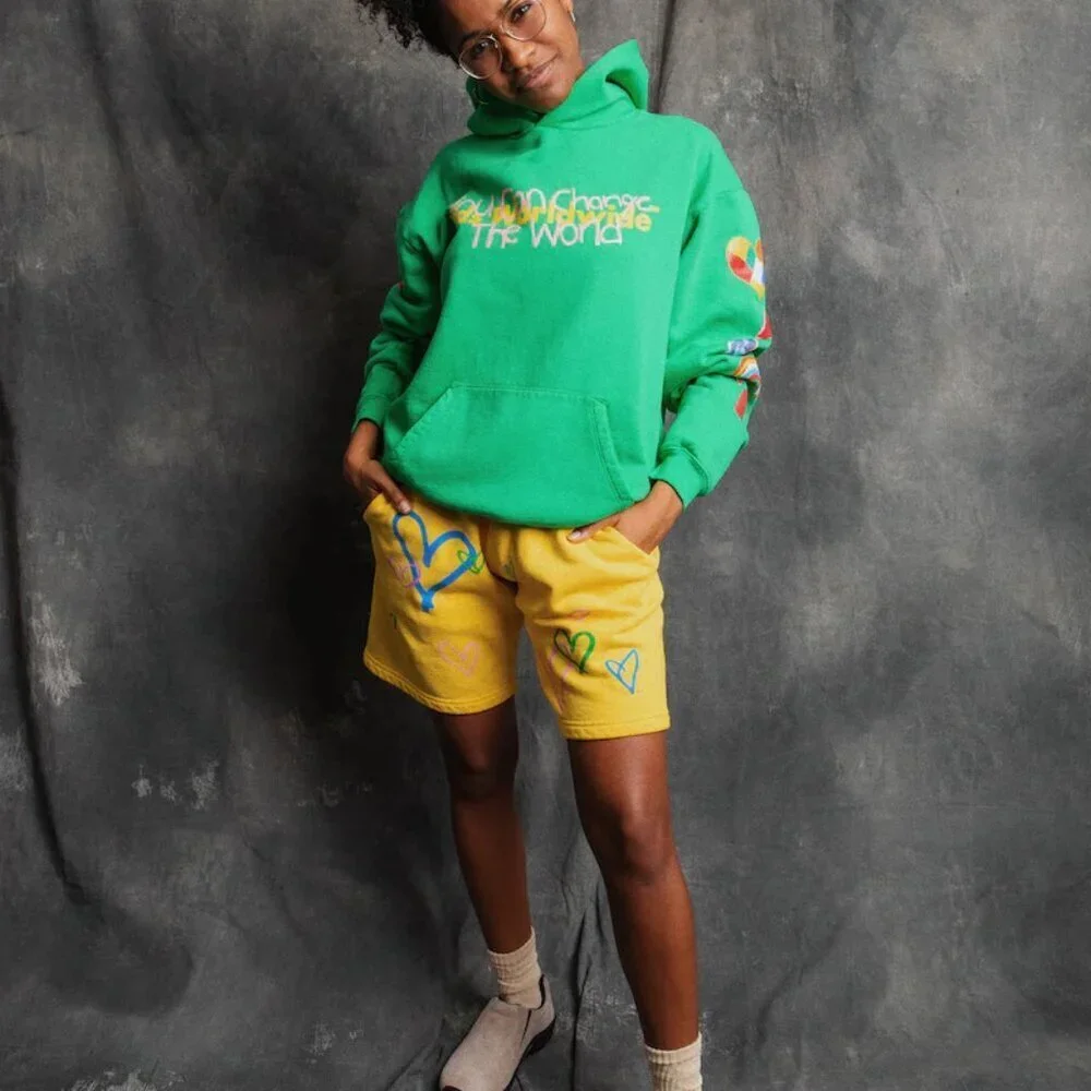 Kids Worldwide Love You Shorts Size Large